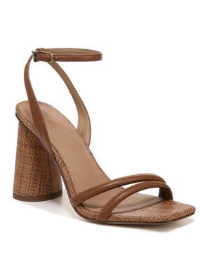 Sam Edelman Kia Heeled Sandal in Brown Raffia